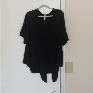 Black ruffled sleeve top